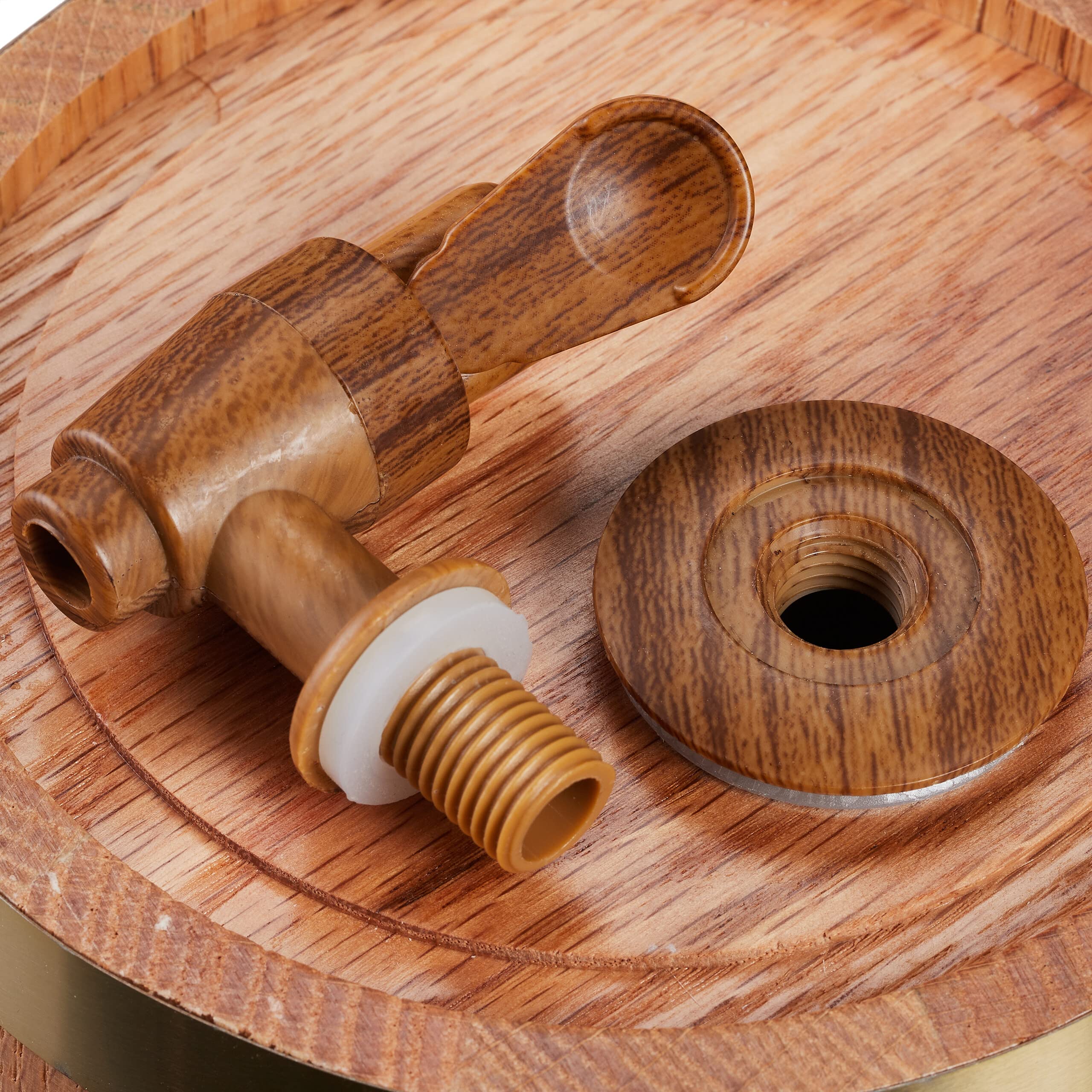 Relaxdays Barril Madera de Roble con Grifo, Barrica 1,25 l, Dispensador de Whisky, Vino, Sidra, Licores, Natural