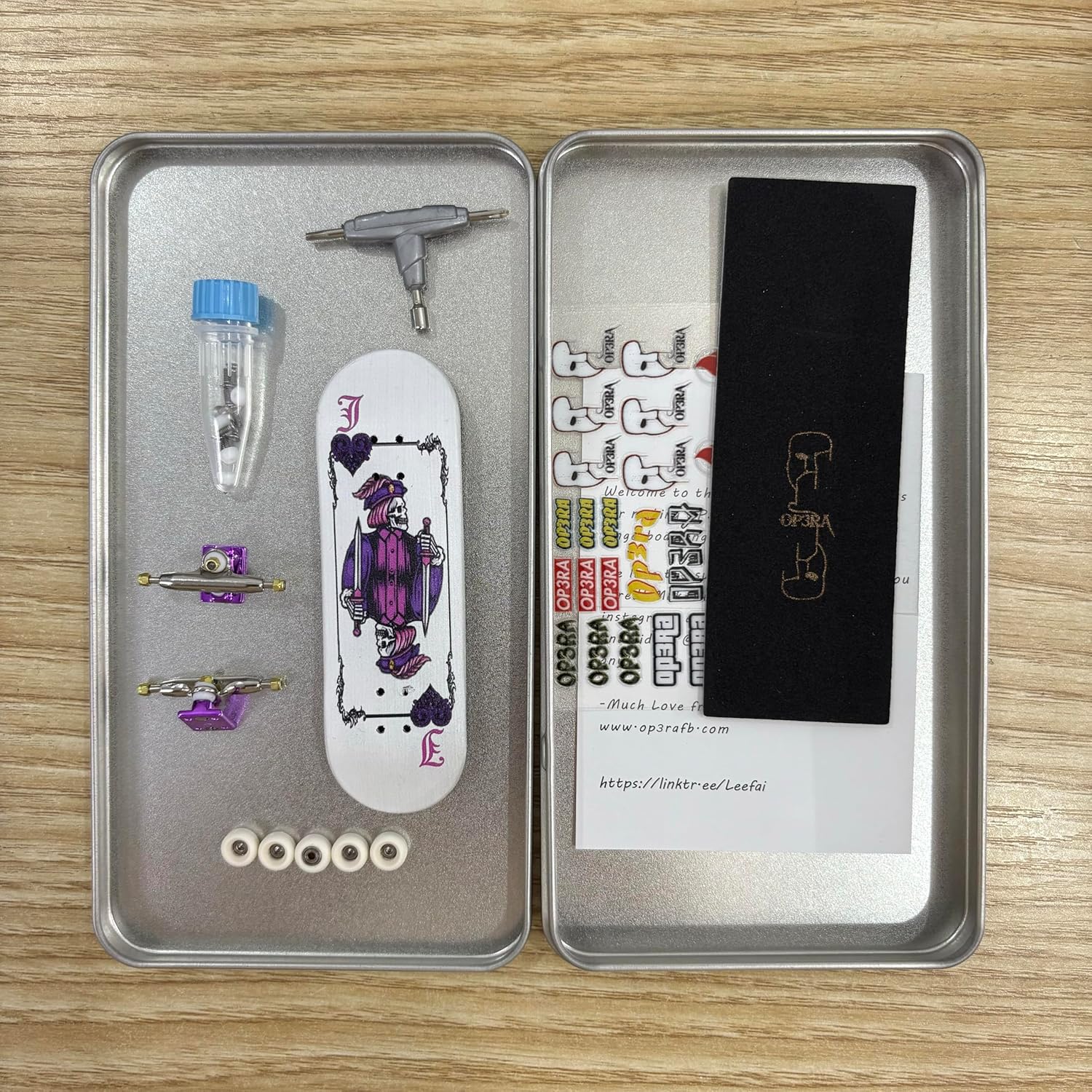 Pro Fingerboard Complete Skateboard Set, 29X96mm with Maples Wood Deck, 4.0 pro Trucks Regular kingpins,Urethane Bearing wheels-op3ra v3 Hearts of Jack