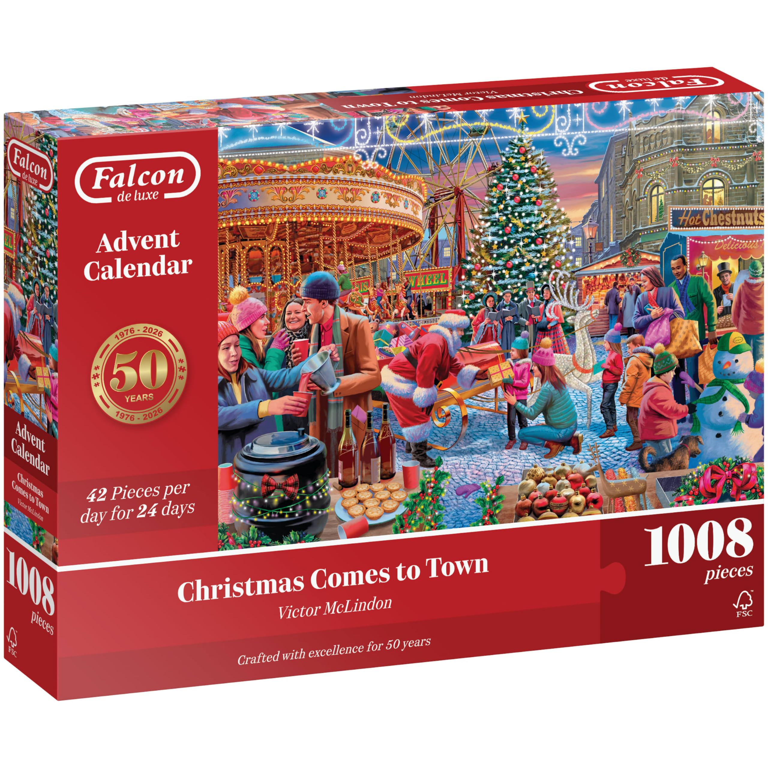 Falcon Christmas Comes to Town – Advent Jigsaw Puzzles for Adults Age 15 +