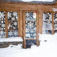 Vista 7 de 406pcs Christmas Window Clings for Glass Windows Christmas Window Decals Snowflakes Christmas Decorations Christmas Window Stickers for Kids Holiday