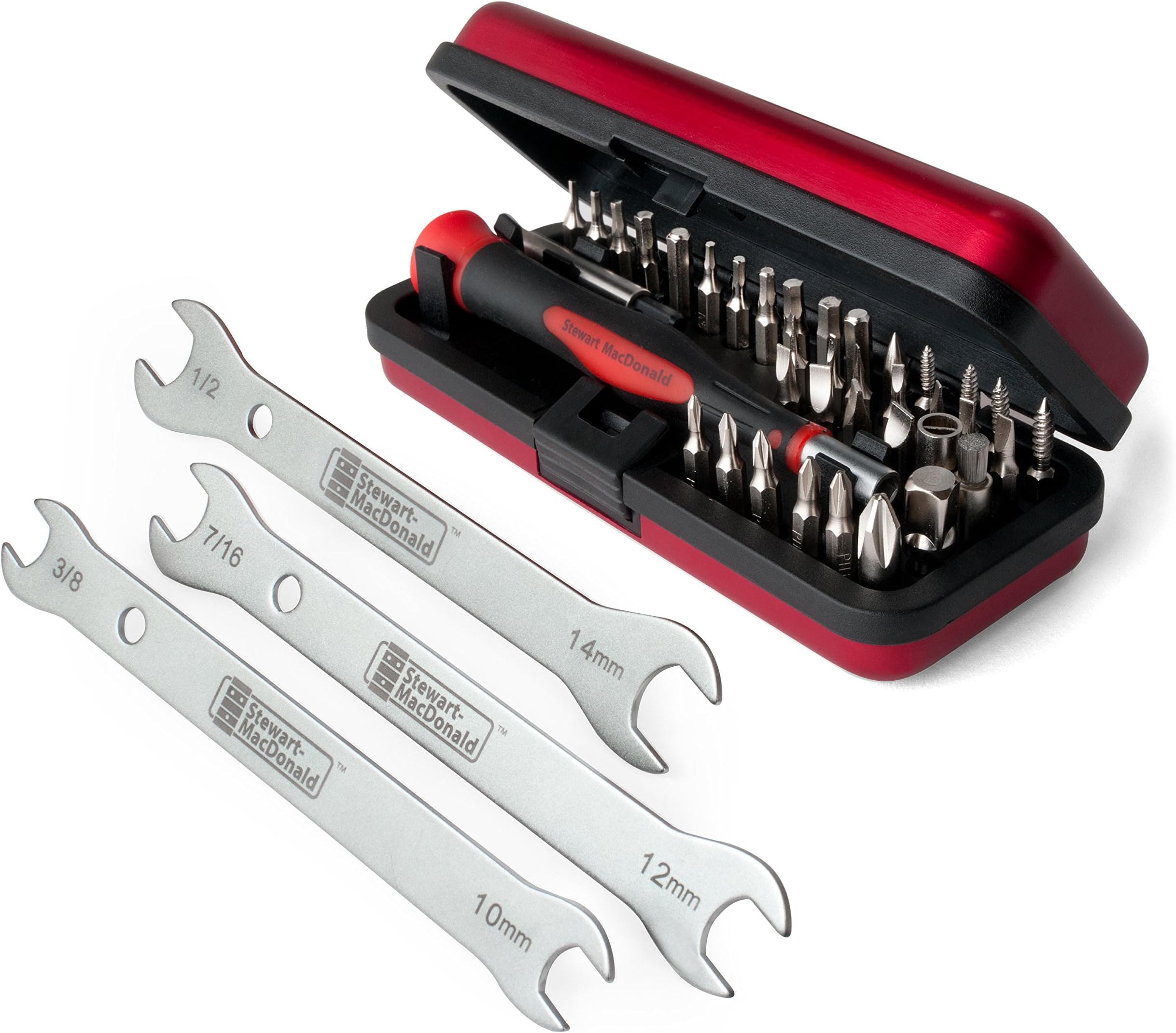 - StewMac Ultimate Guitar Tech Screwdriver & Wrench Set – 39-Piece Repair Kit with 36 Precision Bits, 3 Double-Ended Guitar Wrenches & Exclusive Capture Bit for Guitars