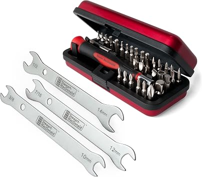 StewMac Ultimate Guitar Tech Screwdriver & Wrench Set 39-Piece Repair Kit with 36 Precision Bits, 3 Double-Ended Guitar Wrenches & Exclusive Capture Bit for Guitars