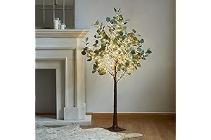 Artificial Pre-Lit Eucalyptus Trees for Indoor Decoration