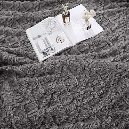 Miniatura 2 de Manta Sherpa para sofá de 60 x 80 pulgadas, manta de forro polar mullida, suave y acogedora para cama, manta gruesa y cálida para todas las