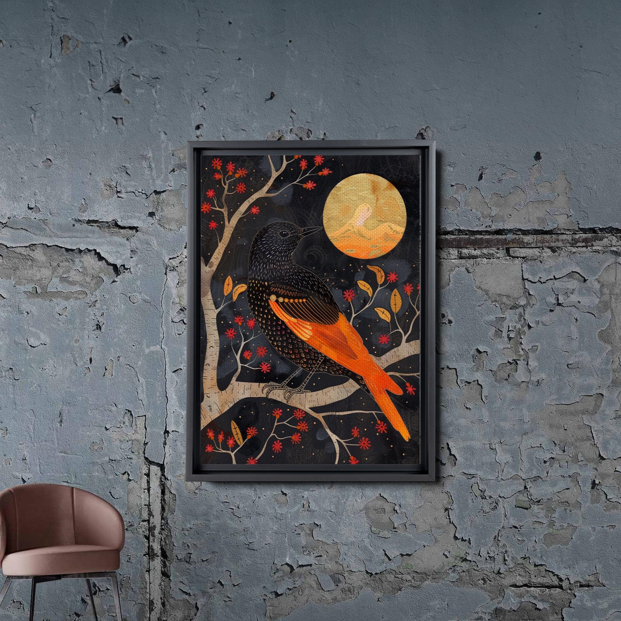 Amazon.com: American Folk Art Bird Print, Bird Wall Art, Dark Amazon.com: American Folk Art Bird Print, Bird Wall Art, Dark