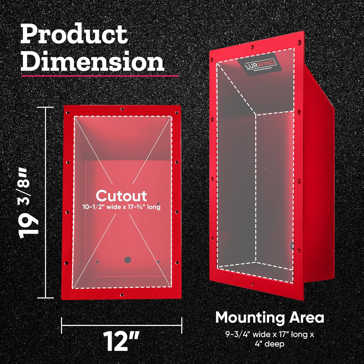 Lurwind Recessed Trolling Motor Foot Pedal Tray - Red Powder-Coated Aluminum, Fits Most Trolling Motor Tray Pedals, 19.375" x 12" Pre-Drilled Mount