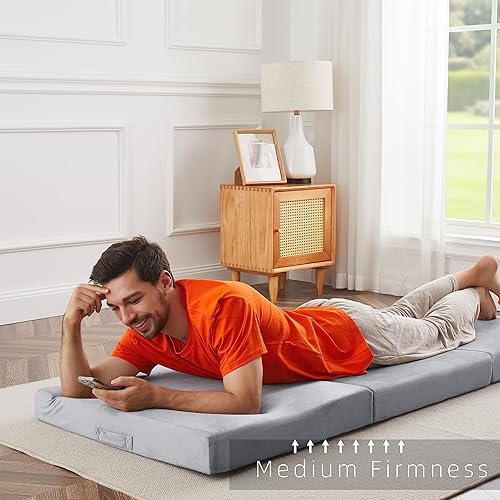 Miniatura 5 de Sleeping Mats for Adults,Memory Foam Camping Folding Pad,Floor Trifold Mattress,Machine Washable Cover,Guest Bed