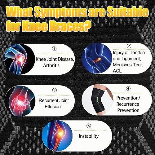 Miniatura 7 de JLebow Paquete de 2 rodilleras de compresión soporte de rodilla para mujeres y hombres, entrenamiento, correr, gimnasio, levantamiento de pesas