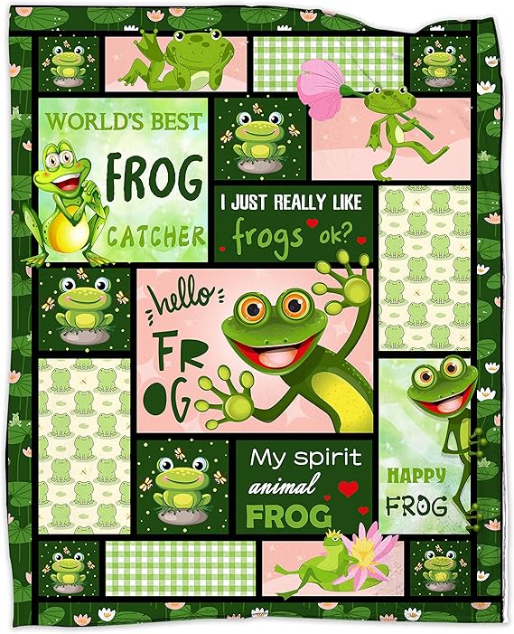 Frog Gifts for Women, Frog Blanket 50''x60'', Frog Stuff