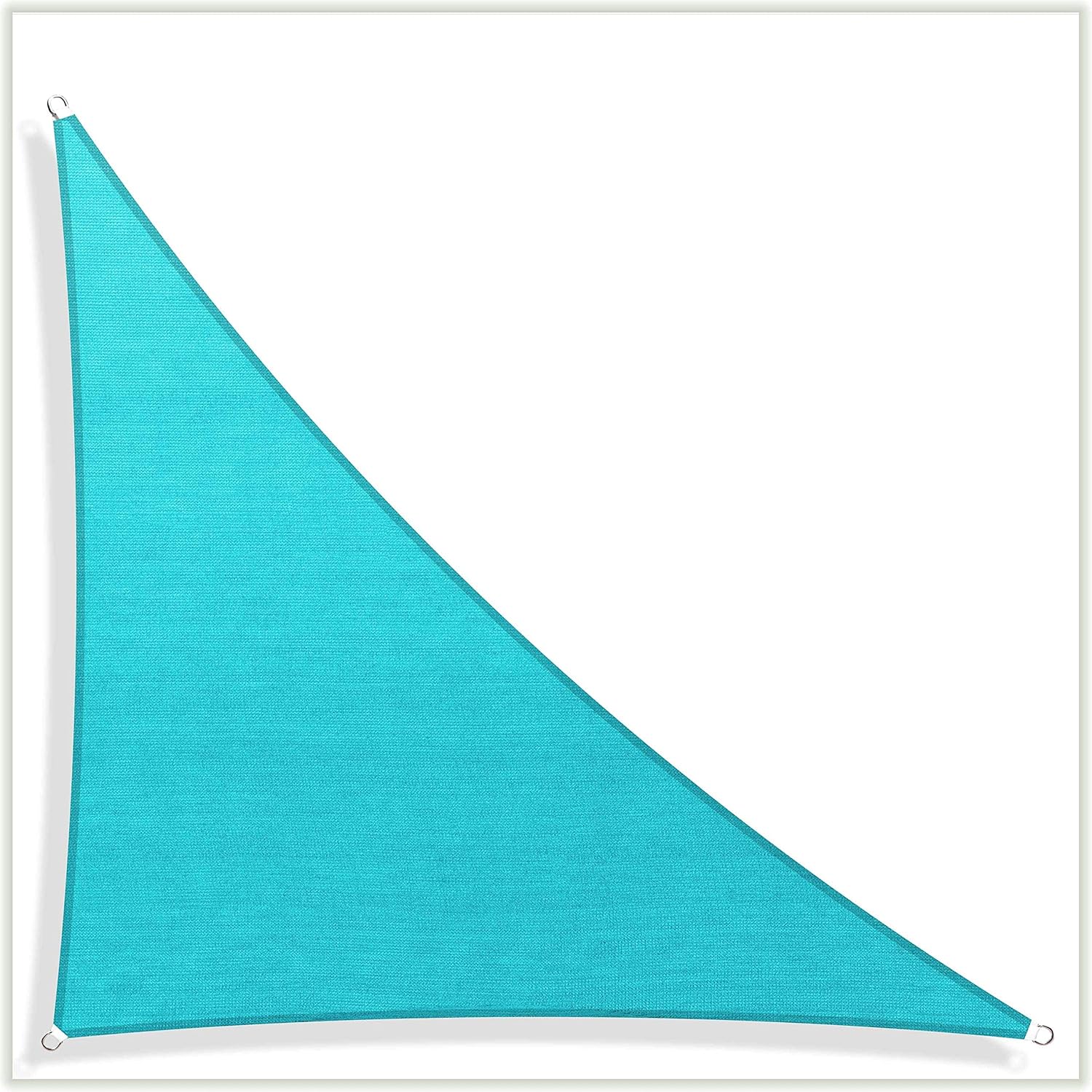ColourTree 24' x 24' x 33.9' Turquoise Sun Shade Sail Right Triangle with Triangle Installation Complete Hardware Kit