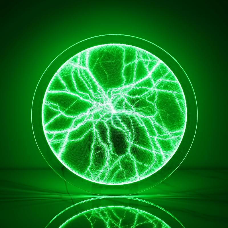 Disco de plasma de 16 pulgadas, bola de plasma, globo de plasma, adecuado para hogares, bares, clubes, fiestas, decoraciones, regalos navideños, juguetes científicos y educativos (verde)