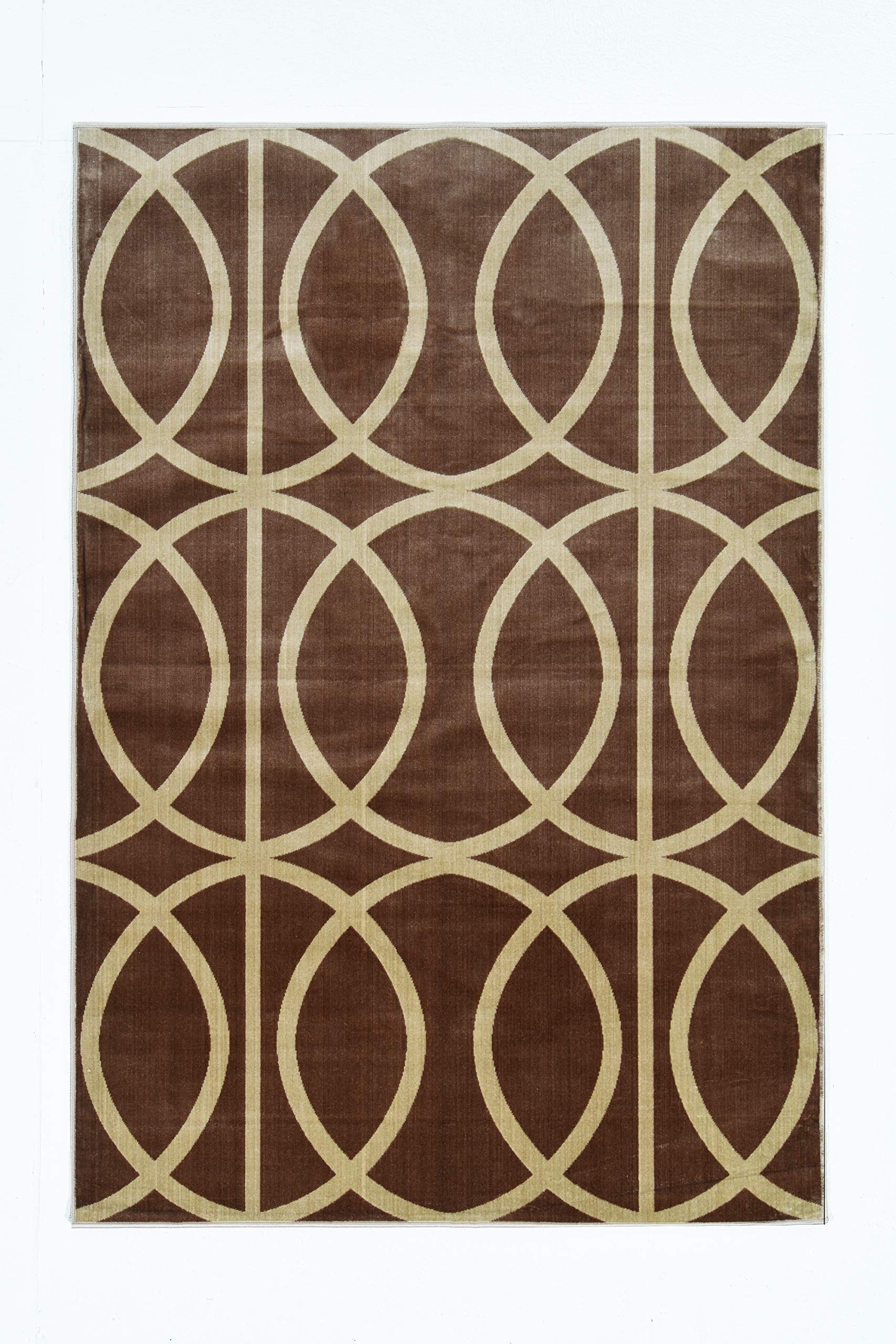 Linon Home Decor Products Griffin Arabesque Velvet Pile 5 X 8 Area Rug