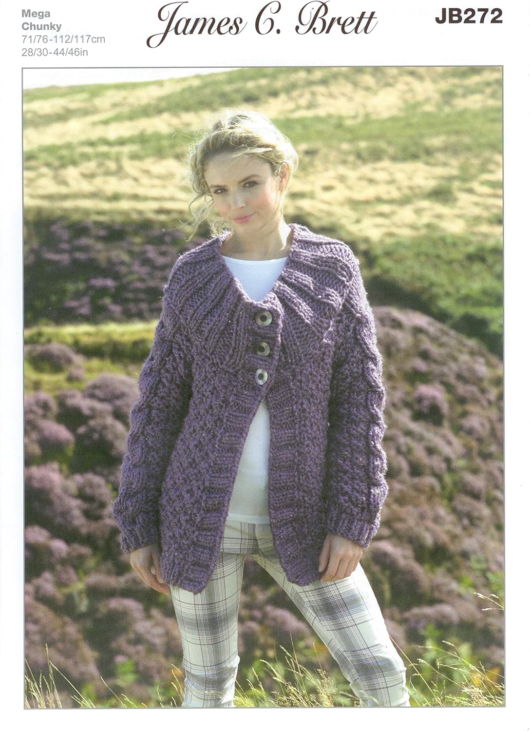 James C Brett JB272 Knitting Pattern Ladies Jacket in Rustic Mega