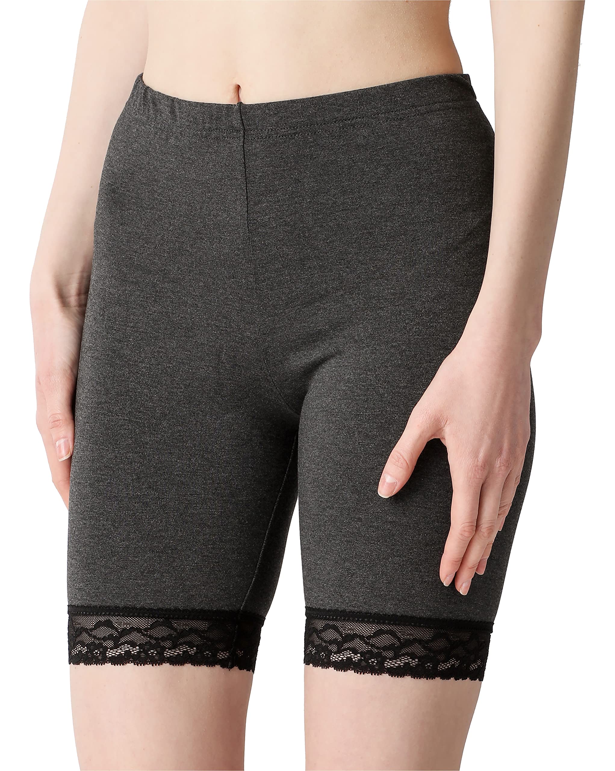 Bellivalini Damen Kurze Leggings mit Spitze BLV50-217