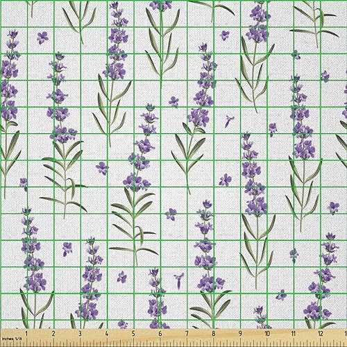 Miniatura 2 de Lunarable The Yard, tela de lavanda de The Yard, patrón de naturaleza, ramas delicadas, plantas orgánicas frescas, estampado de hierbas, tela de