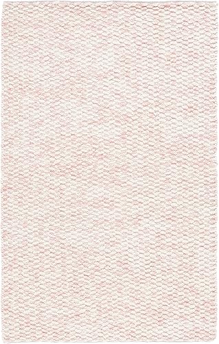 Miniatura 7 de Safavieh Natura Collection - Alfombra de área de 5 x 8 pies, beige y marfil, diseño de lana texturizada hecha a mano, ideal para sala de estar,