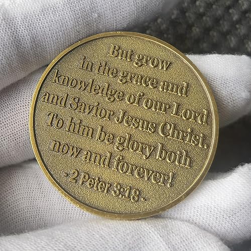 Miniatura 4 de Creciendo en Cristo Moneda de Oro Antiguo Cristiano Challenge Moneda Versículo de la Biblia Ficha de bolsillo (moneda individual)