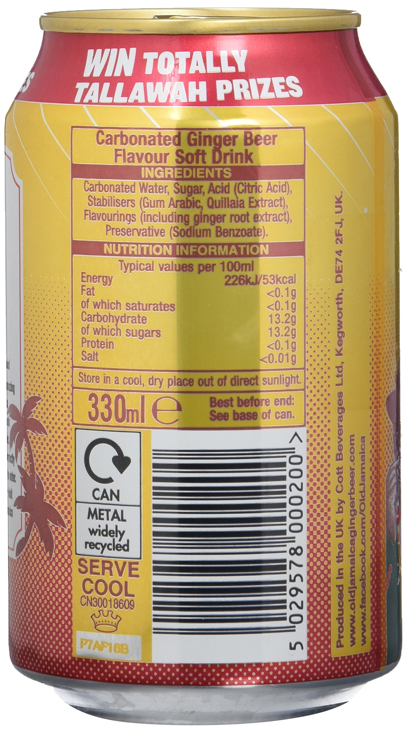 Cott Beverages Old Jamaica Cerveza de jengibre - Paquete de 24 x 330 ml - Total: 7920 ml