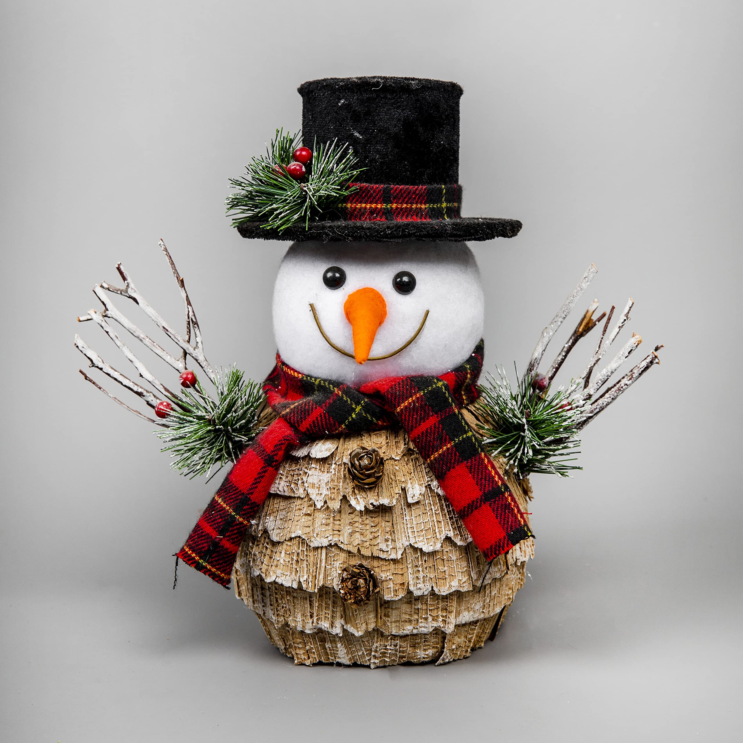 SHATCHI 25cm Snowman Christmas Tabletop Centrepiece Decorated Showpieces Home Art & Craft Xmas Party Window Décor