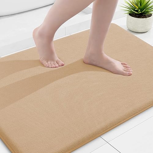 Miniatura 147 de Smiry Tapete de baño de espuma viscoelástica de 24 x 16 pulgadas, extra suave y absorbente, antideslizante, lavable para suelo, ducha y bañera,