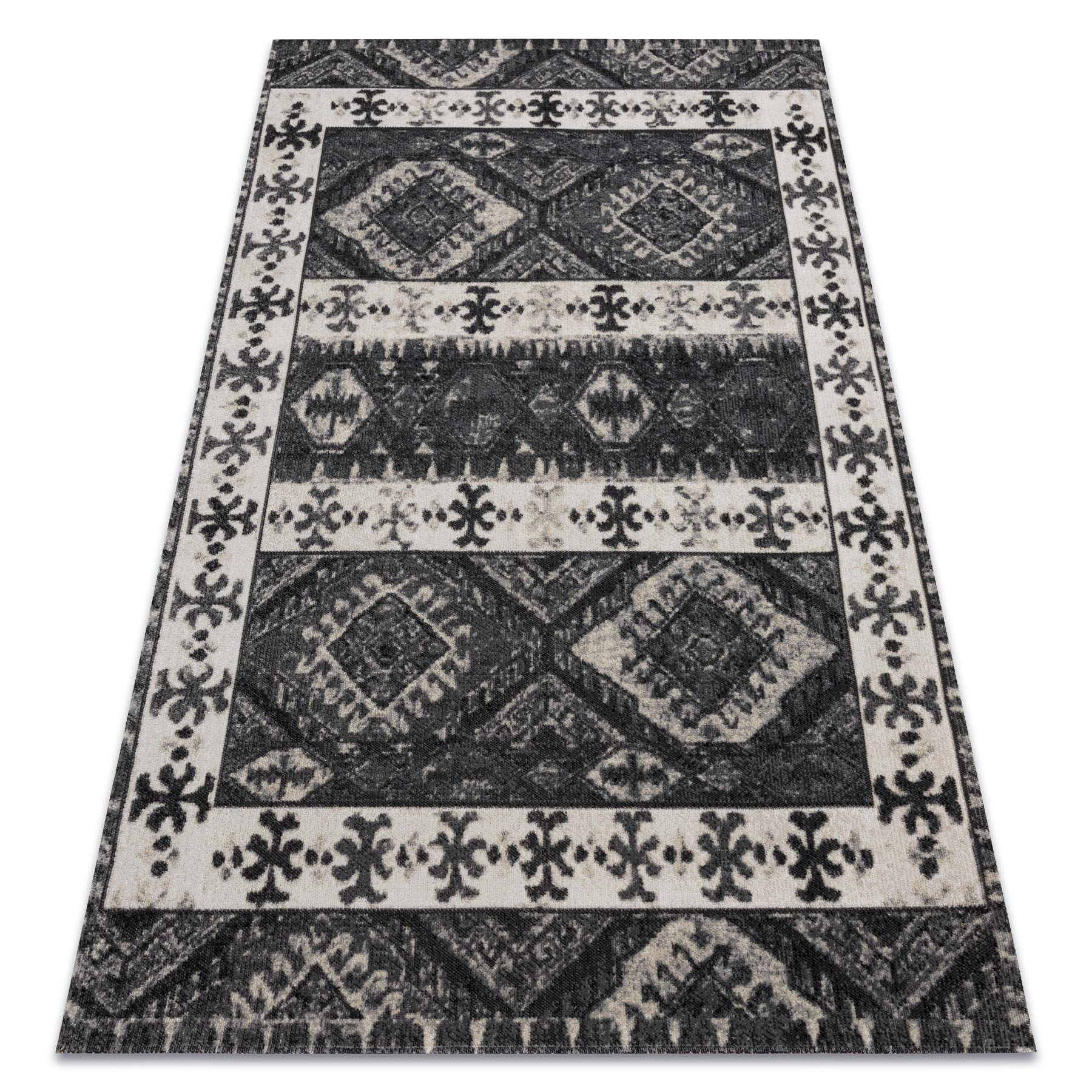 rugsx Tapis Moderne Mundo Ethnique pour l'extérieur Beige/Noir 200x290 cm