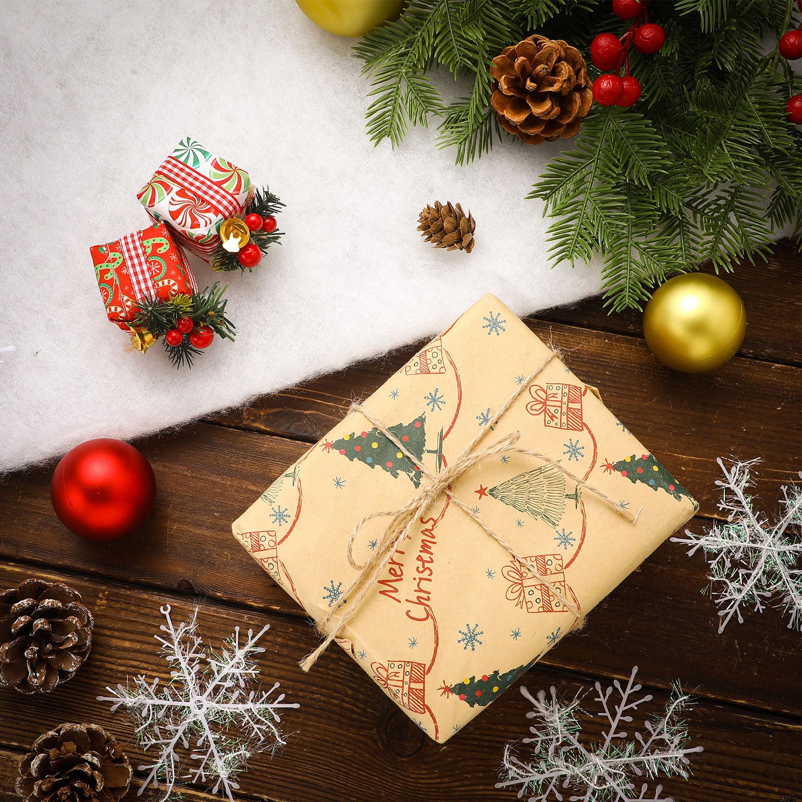 Tondiamo 1 Packung 1,5 m x 4,5 m große künstliche Schneedecke Kunstschnee Kunstschnee Kunstdecke für Weihnachtsdorf gefälschte Rolle für Weihnachtsfeier Urlaub Dekorationen Foto Requisite