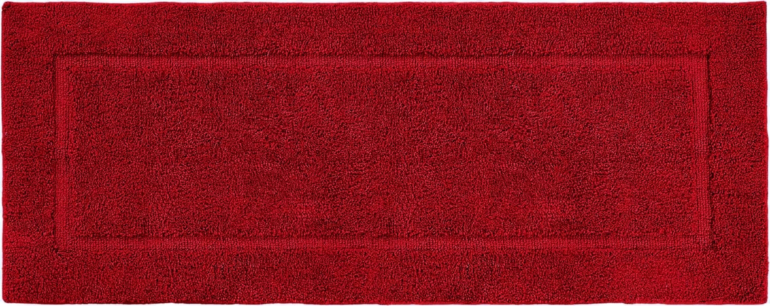 Extra Large Bath Mat 60x300cm Non Slip Soft 100% Cotton 1000-GSM Quick Dry Washable Reusable Bathroom Floor Rug (Red, 60 x 300 cm)
