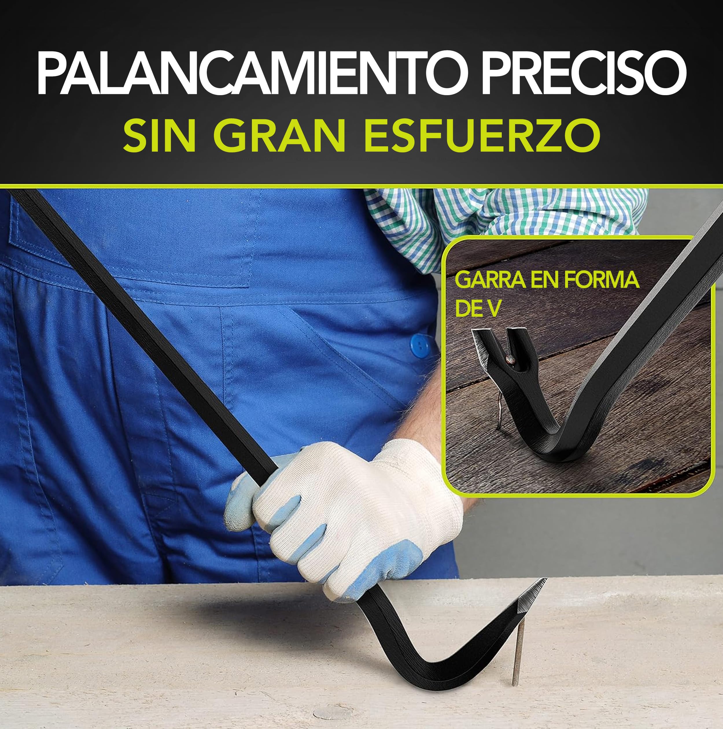 Barra de clavos de primera calidad | 800 x 18 mm | palanca de acero especial, palanca, barra de cincel, palanca herramienta, pata de cabra, pata de cabra herramienta