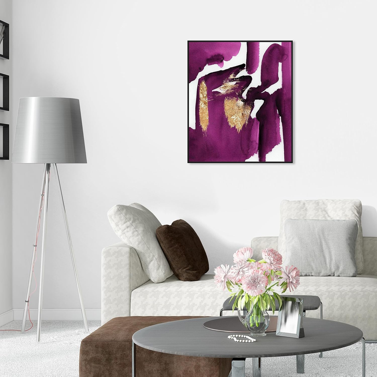 The Oliver Gal Artist Co. Abstract Wall Art Canvas Prints Magenta Life Home Décor, 30 in x 36 in, Purple, Gold