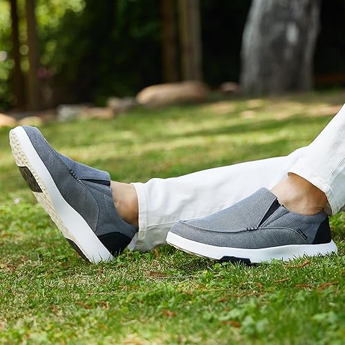 Miniatura 2 de OrthoComfoot Zapatos ortopédicos cómodos sin cordones para hombre con soporte de arco, mocasines ortopédicos para fascitis plantar, zapatos de lona