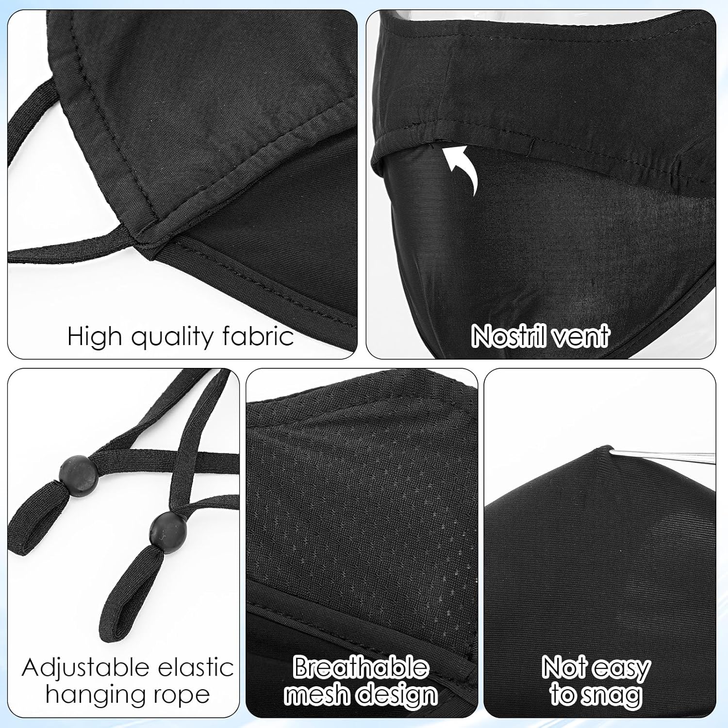 UV Sun Protection Face Mask UPF 50+ 4 PCS Reusable Outdoor Face Covering with Ear Loops Neck Gaiter Mask Scarf Sunscreen Windproof Breathable Facial Shield for Women and Men Running Sports - Image 2