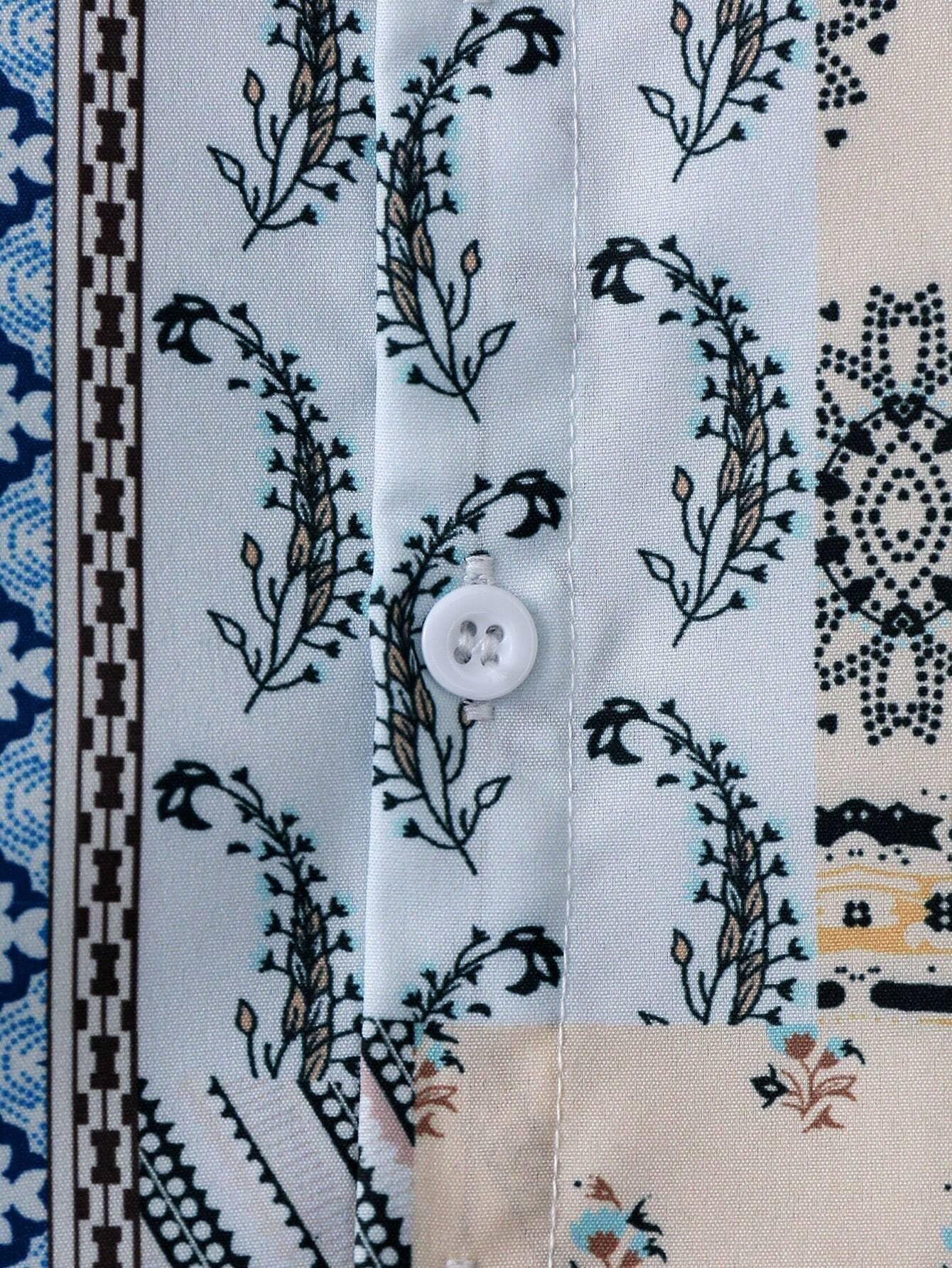 Niren Enterprise Cotton Fabric Casual Half Sleeve Printed Pattern Kids Boys Shirt Beige Colour 2