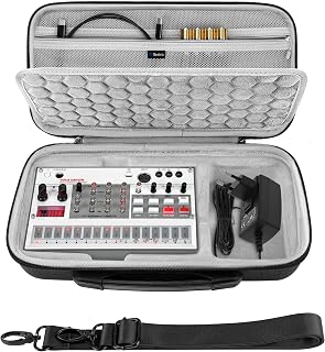 GEEKRIA Audio Interface Carrying Case, Compatible with Korg Volca Drum/Volca Keys/Volca Beats/Volca FM2 / Volca Sample 2 / Volca Bass, EVA Hard Shell Portable Travel Bag (Dark Gray)