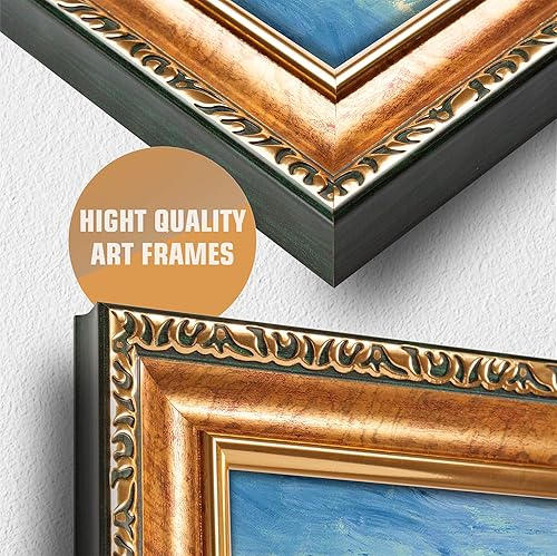 Miniatura 1244 de A&T ARTWORK The Starry Night de Vincent Van Gogh. Tamaño del marco: 36 x 30 pulgadas, tamaño de la imagen: 30 x 24 pulgadas, reproducciones clásicas