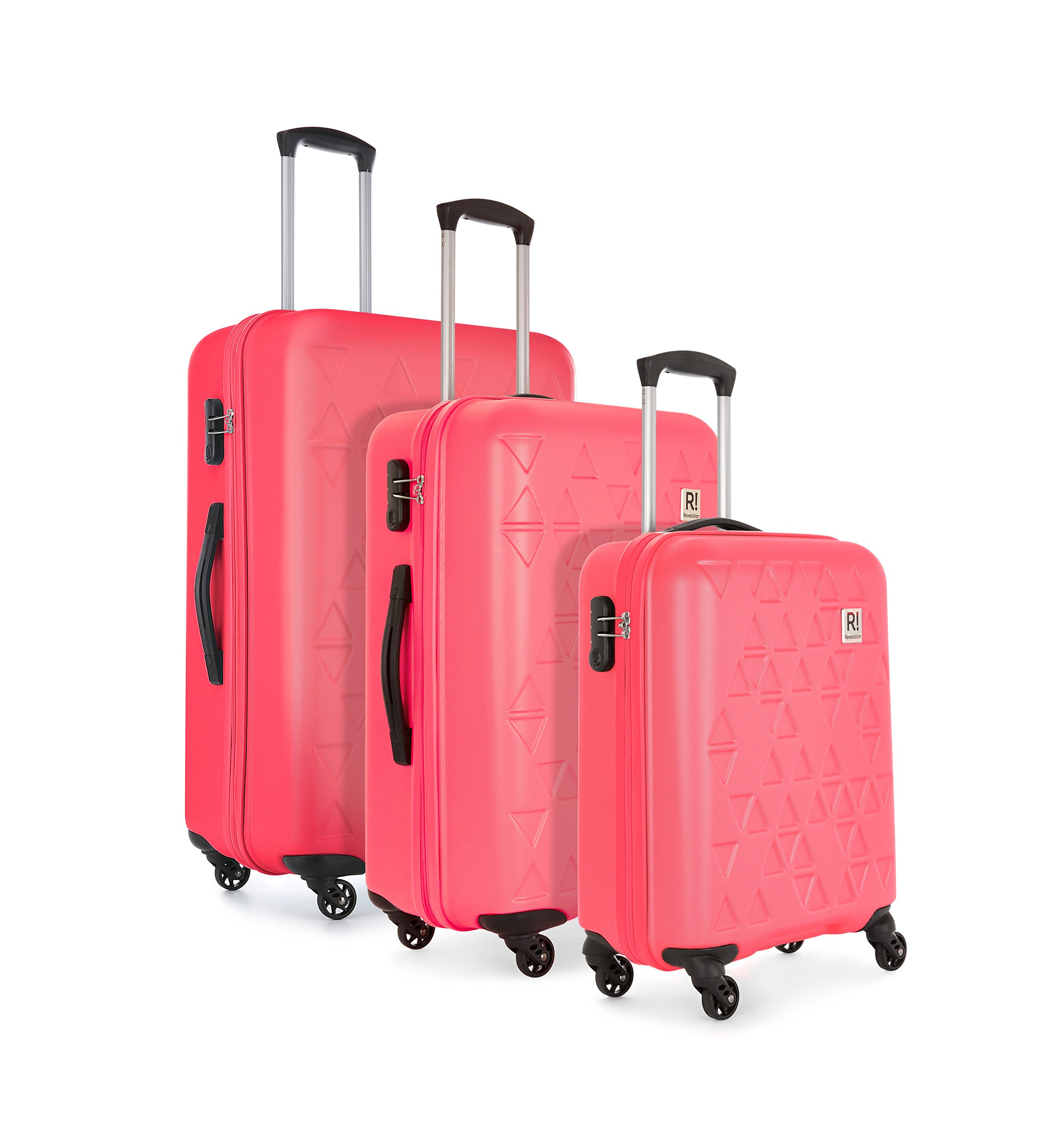 Revelation Suitcase Echo, 4 Wheel Spinner, Set of 3, 79cm-100L, Pink