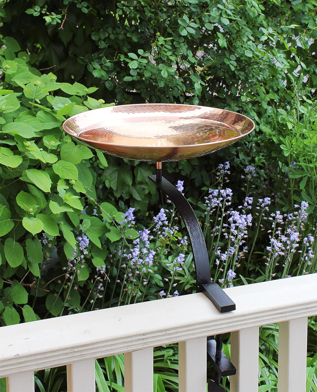 Achla Designs 201-2003 Rail Mount Bracket Birdbath, Polished Copper Plated