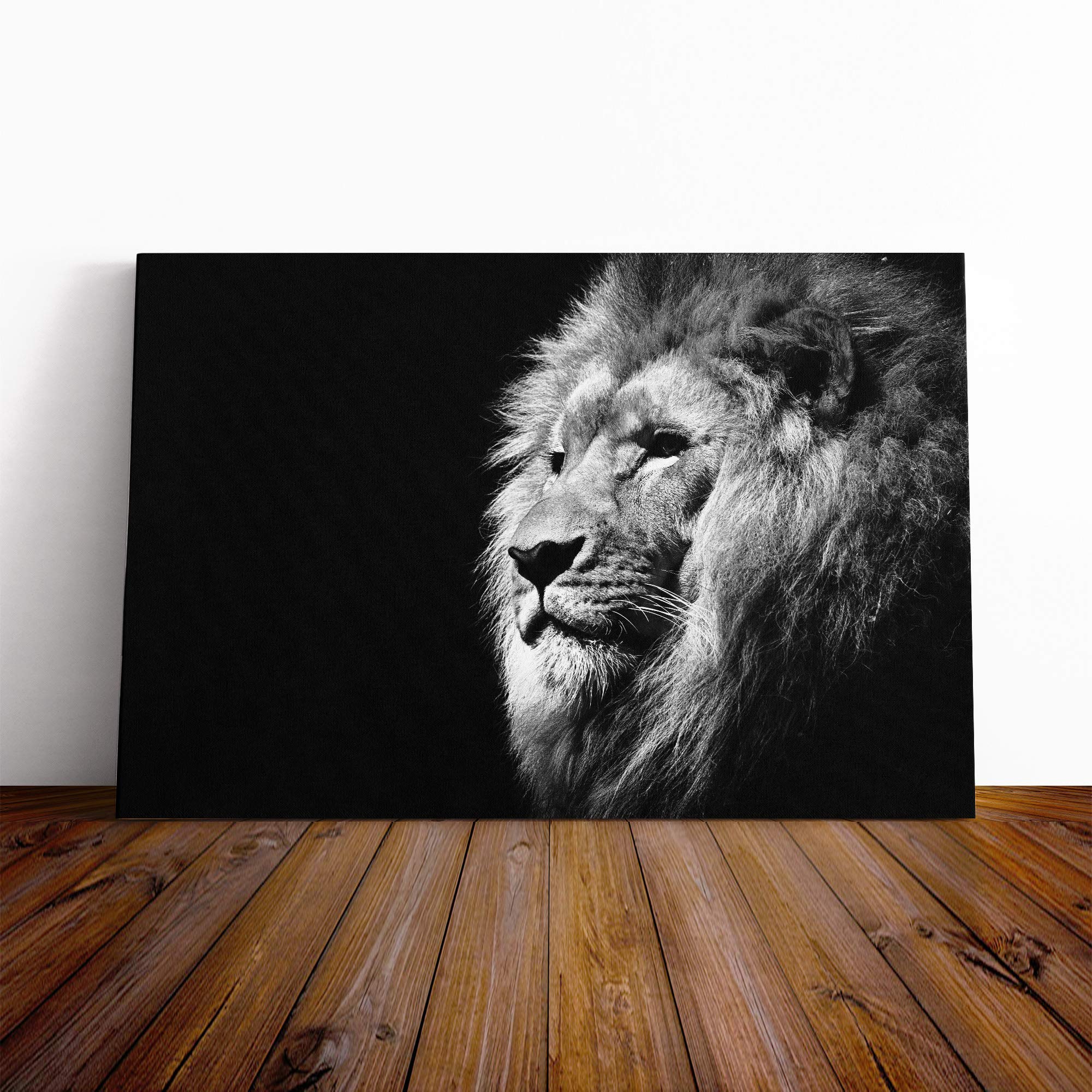 Proud Lion Vol.2 Canvas Print | Gallery Wrapped 30mm Frame Wall Art | 30x20 inches | Ready to Hang | Modern Animals Picture | Living Room Bedroom Lounge Office