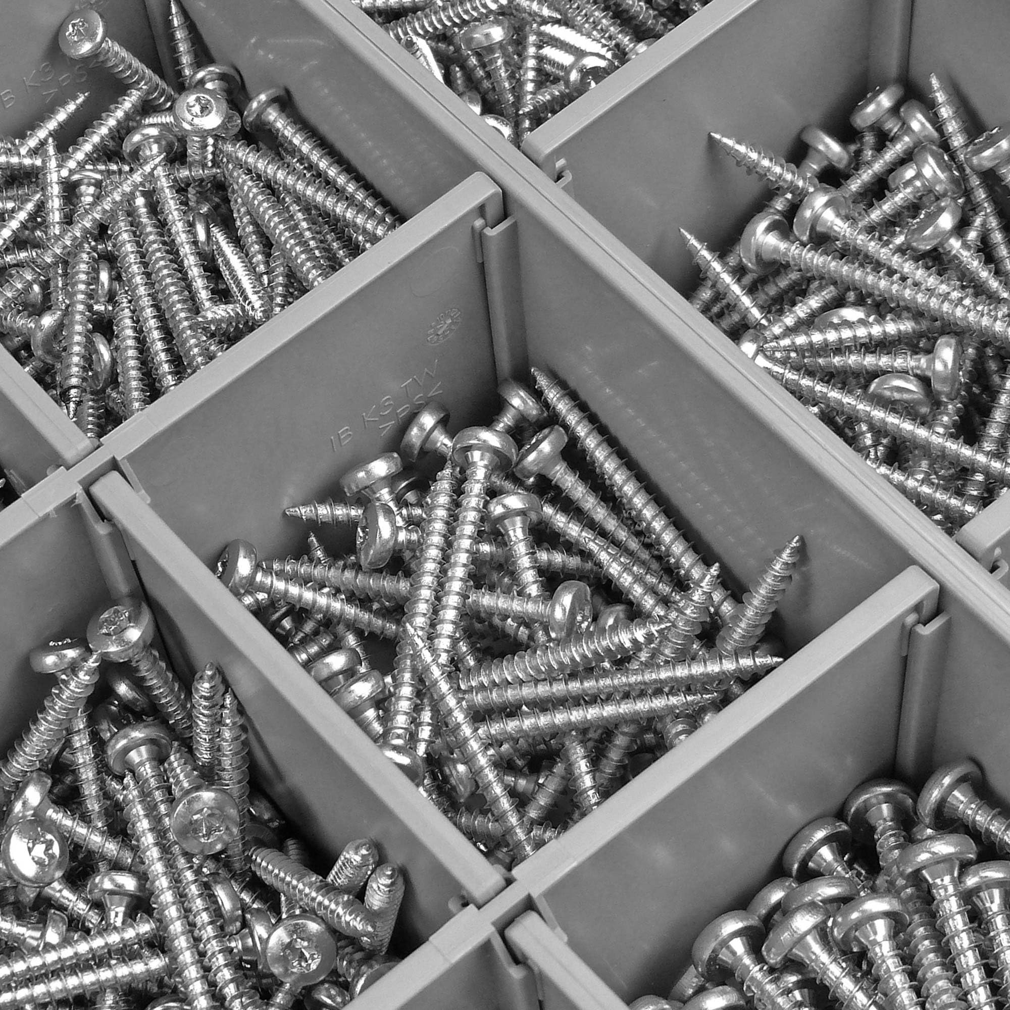 FRANTOS L-BOXX Spanplattenschrauben Sortiment Bundle 5.497 tlg. Holzschrauben (Senkkopf + Panhead) Edelstahl A2 I TX 3,0x16 – M6x80 I inkl. Torx Bit Set
