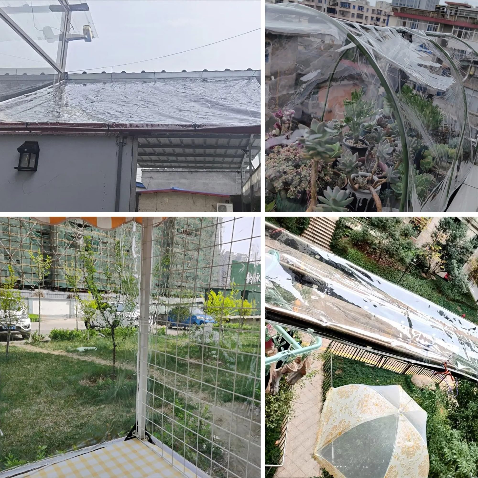 Abdeckplane PVC 2x3m Wasserdicht LKW Plane mit Ösen, Schutzplane Gewebeplane für Gartenmöbel Holz Trampolin Poll Auto, Reißfest Beidseitig Beschichtet,transparent