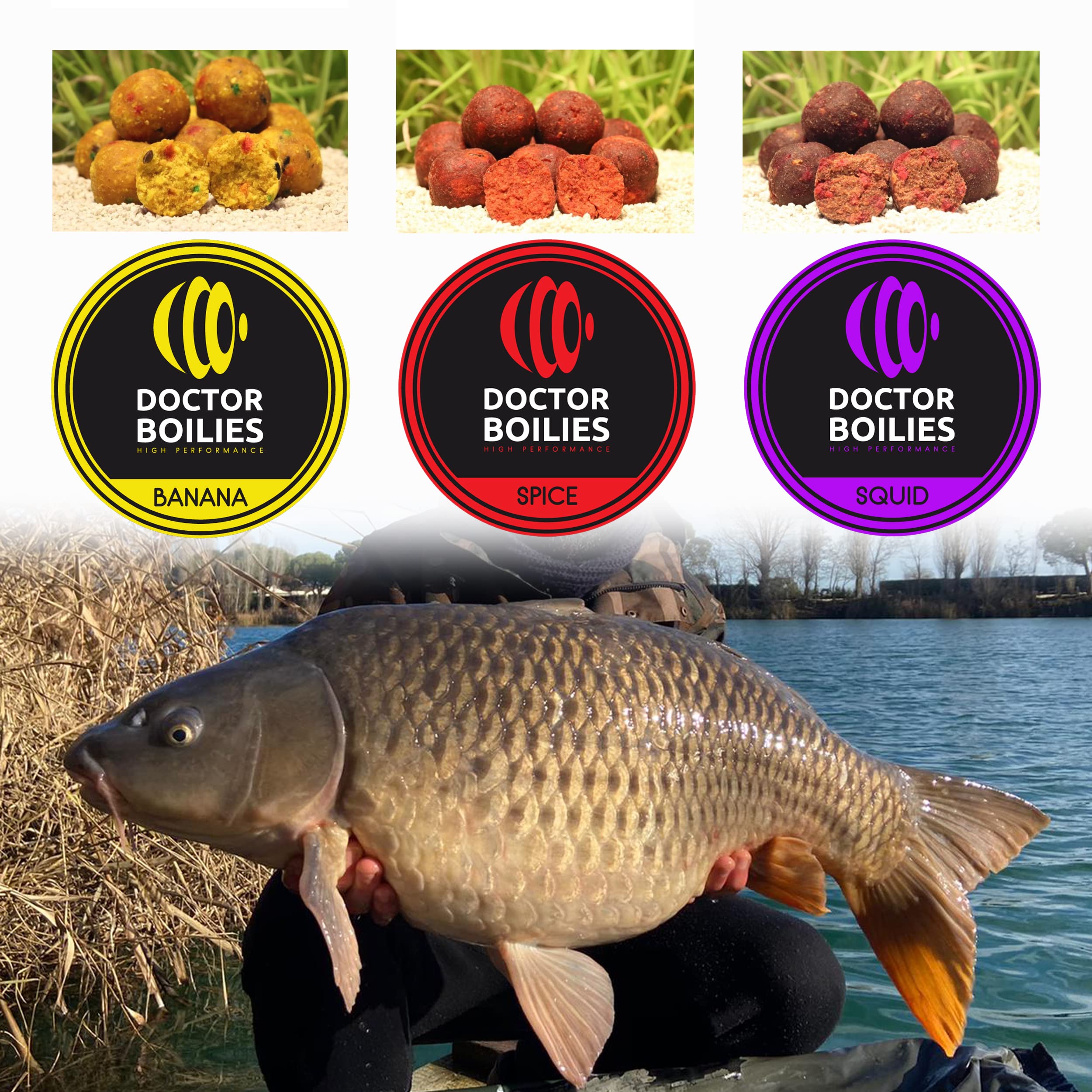 Spod Boilies FIRE (Banana Mega Fruits) 20 Mm-S-Line Carp Food - Foto 9