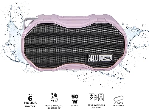 Vista 12 de Altec Lansing Baby Boom XL - Altavoz Bluetooth impermeable, altavoz inalámbrico y portátil para viajes y uso al aire libre, graves profundos y Azul