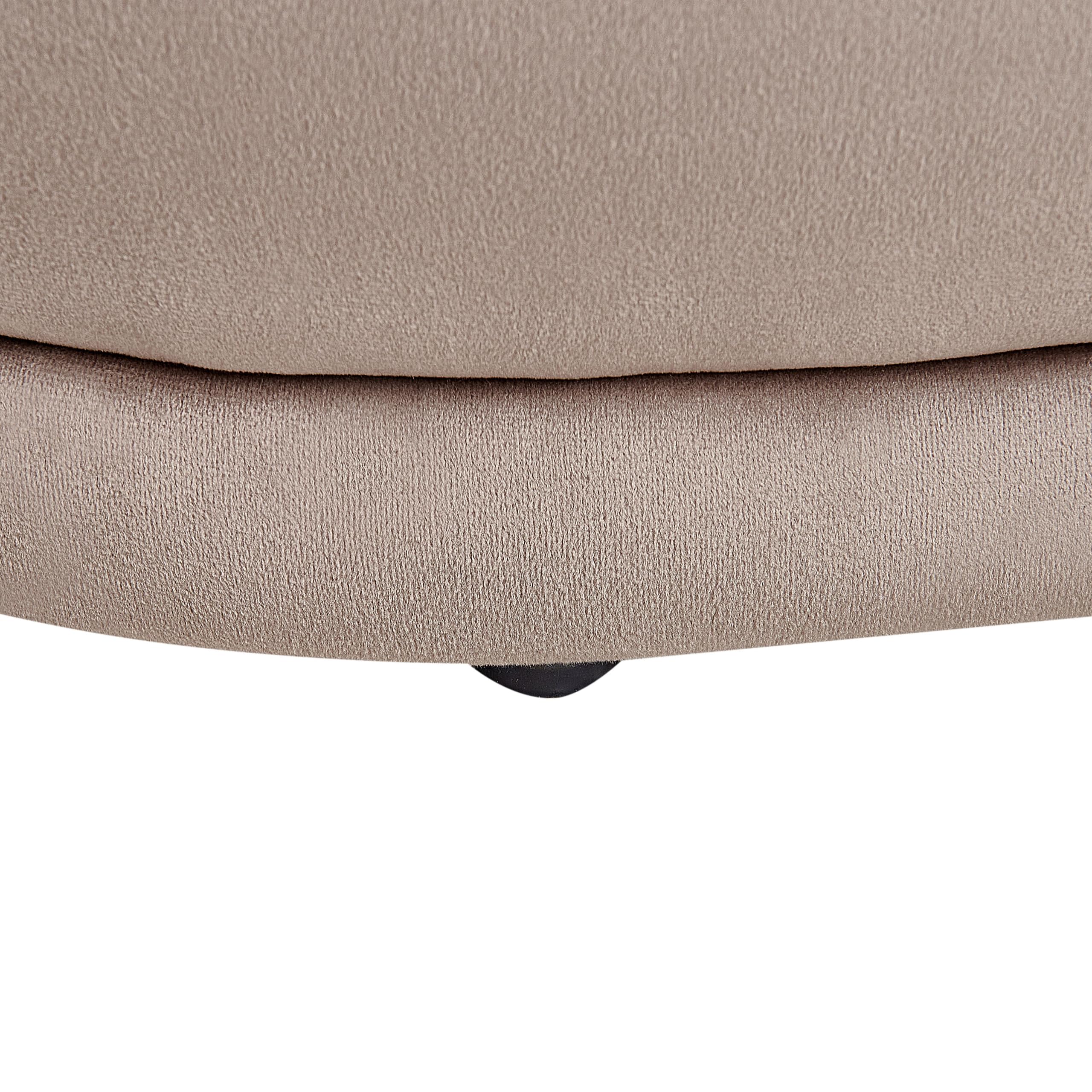 Banquette Moderne Pouf d'Appoint Rembourré en Velours Taupe Ellendale