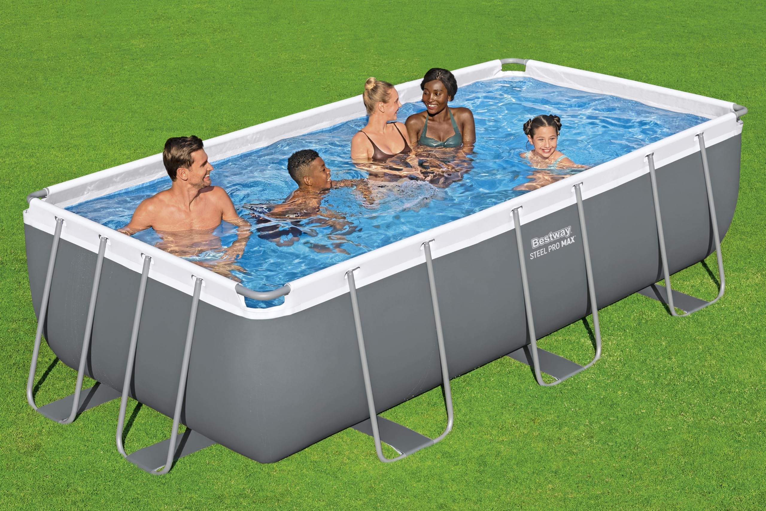 Bestway Juego de Piscina Rectangular de 13'3" x 6'7" x 39.5"/4.04 m x 2.01 m x 1 m