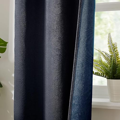 Miniatura 4 de WRENSONGE Cortinas Opacas para Dormitorio, Cortinas Opacas Azul Marino de 63 Pulgadas de Largo para Ventanas de Sala de Estar y Cocina, Cortinas