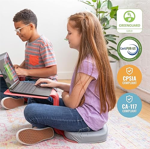 Miniatura 6 de ECR4Kids The Surf - Escritorio portátil con cojín, asientos flexibles, color rojo