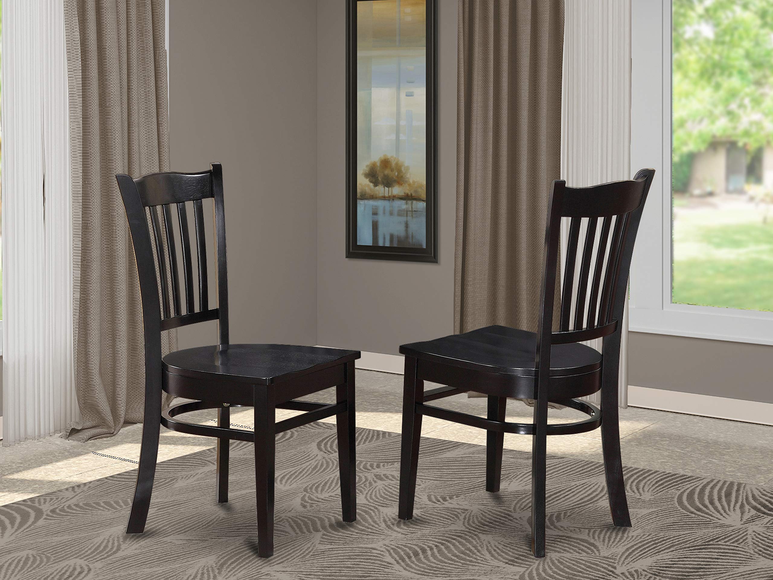 Buy East West Furniture Groton Dining Slat Back Wood Seat Kitchen