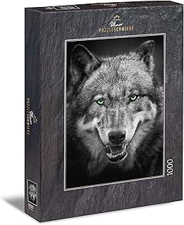 Ulmer Puzzleschmiede - Puzzle wilkowe "Canis Lupus" – klasyczne puzzle 1000 elementów – motyw puzzli szary wilk jako portret zwierzęcy – puzzle dla fanów wilków