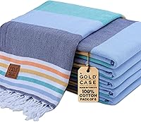 Vista 33 de Gold CASE Juego de 6 Toallas de Playa Turcas – Toallas de Baño Grandes 100% Algodón 70 x 38'' – LYCIA de Tamaño Extra Grande, Secado Rápido y Sin