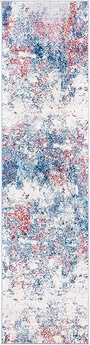 Miniatura 26 de SAFAVIEH Brentwood Collection - Alfombra de área de 9 x 12 pies, gris claro y azul, diseño abstracto moderno, no desprende pelusa y de fácil azul