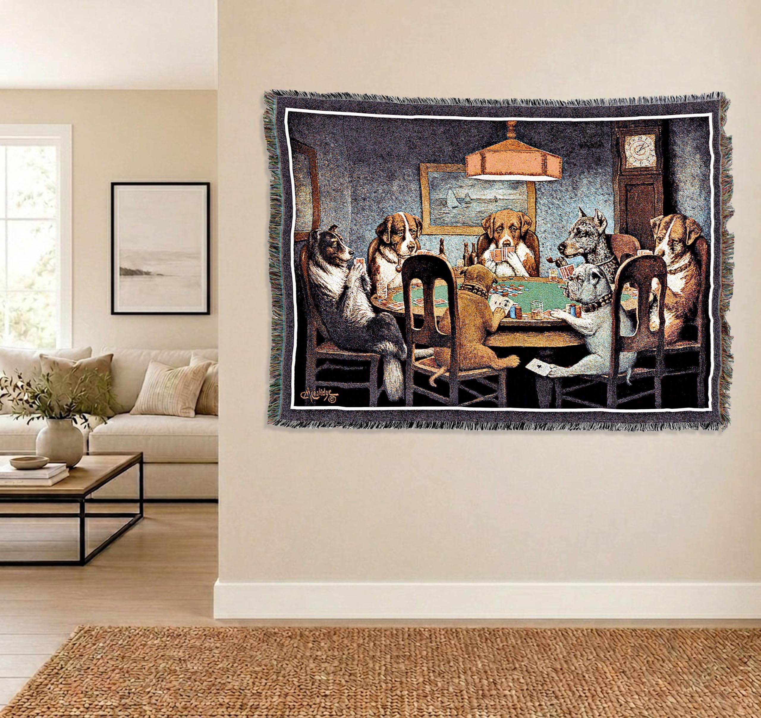 Amazon.com: Pure Country Weavers Dogs Playing Poker Blanket - A